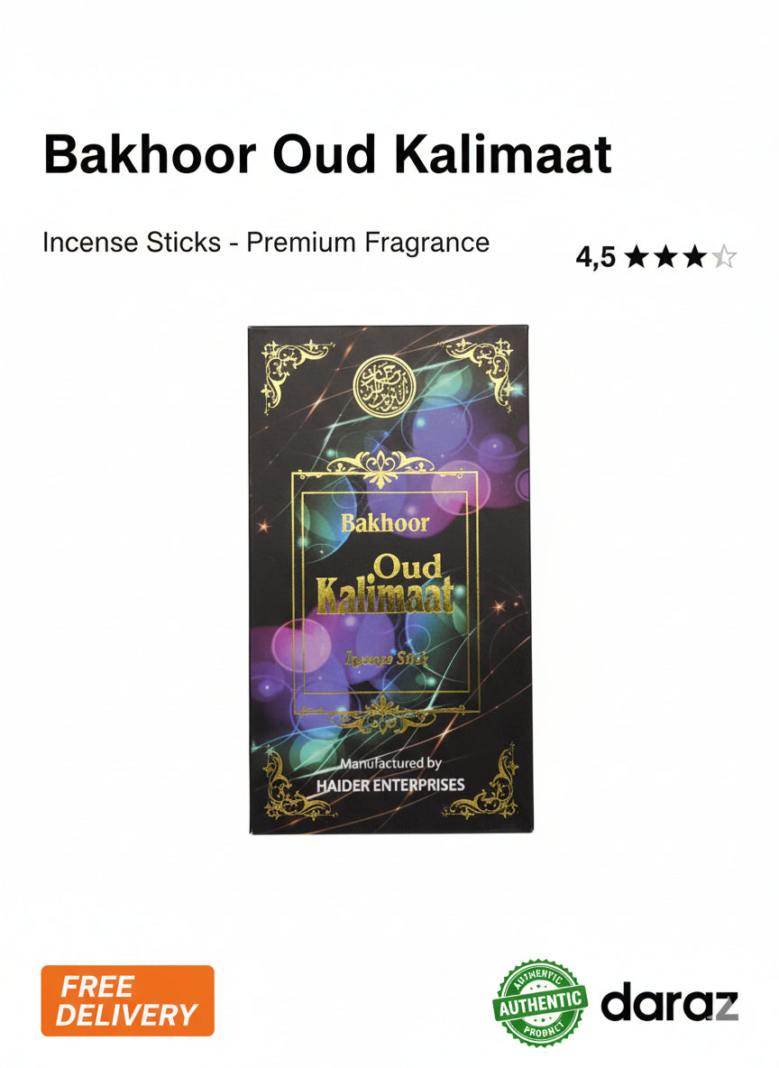 Oud Kalimaat Bakhoor – Premium Arabic Incense Sticks | Long Lasting Woody & Sweet Fragrance