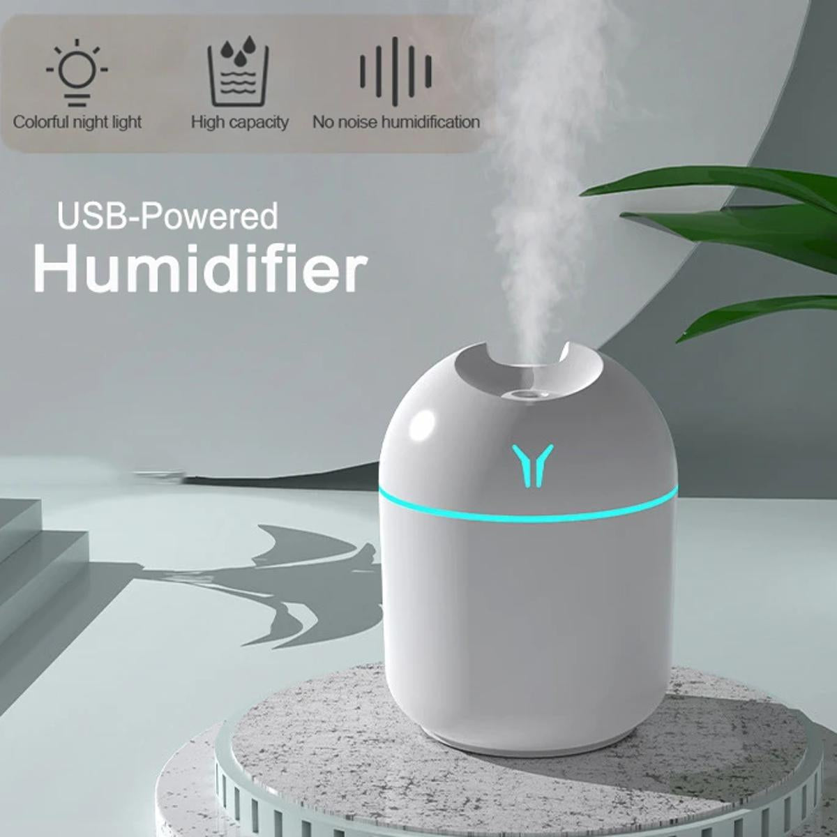 Portable Mini Air Humidifier USB Desktop Humidifier for Car Bedroom Air Diffuser Fogger Mist Maker Sprayer with LED Night Lamp