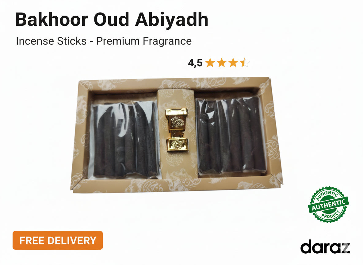 Bakhoor Oud Abiyadh Premium Long Lasting Arabic Incense Sticks