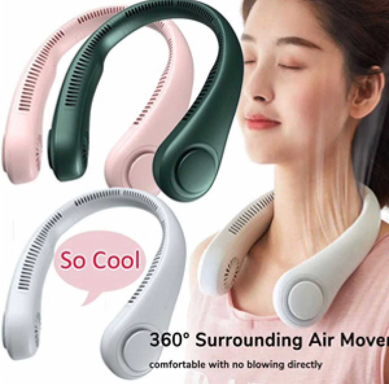 Portable Bladeless Hanging Neck Fan | Super Cooling Strong Fan 360°