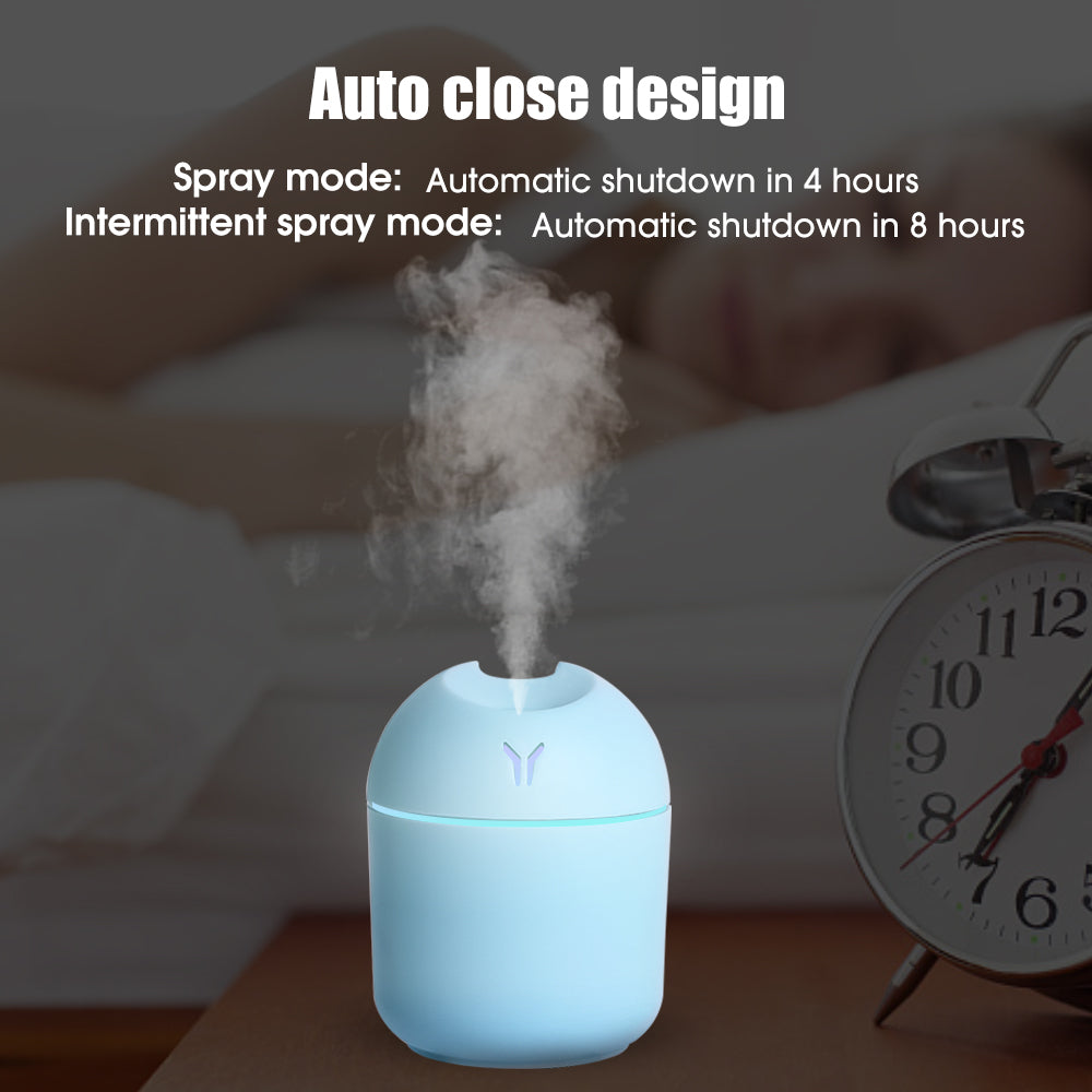 Portable Mini Air Humidifier USB Desktop Humidifier for Car Bedroom Air Diffuser Fogger Mist Maker Sprayer with LED Night Lamp