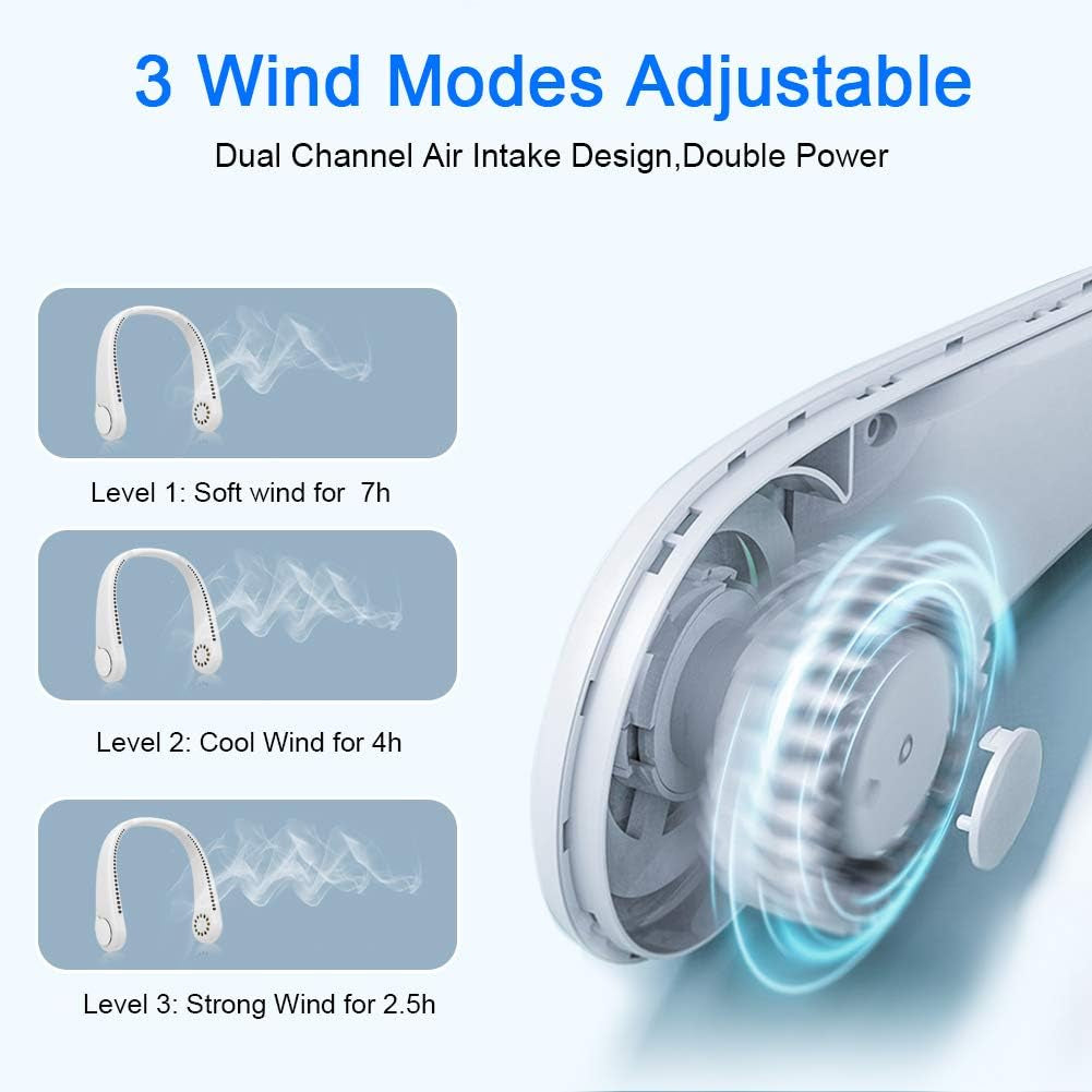Portable Bladeless Hanging Neck Fan | Super Cooling Strong Fan 360°